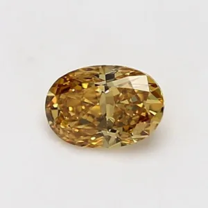 0.63 Carat Oval Fancy Intense Yellow VS1 Natural Diamond