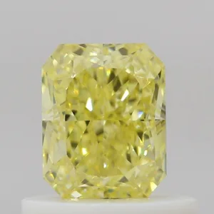 0.64 Carat Radiant Fancy Intense Yellow VVS2 Natural Diamond