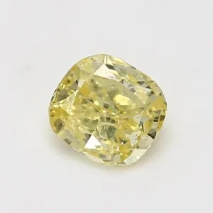 0.68 Carat Cushion Brilliant Fancy Yellow Natural Diamond