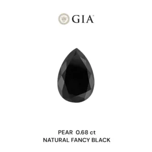 0.68 Carat Pear Fancy Black VVS2 Natural Diamond