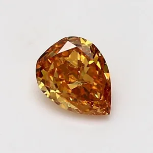 0.72 Carat Pear Fancy Vivid Orange I1 Natural Diamond