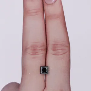 0.72 Carat Princess Black Natural Diamond