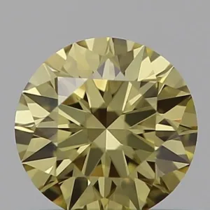 0.73 Carat Round Fancy Vivid Yellow VVS1 Lab Diamond