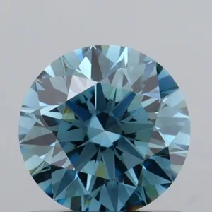 0.77 Carat Round Fancy Vivid Blue VS1 Lab Diamond