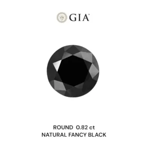 0.82 Carat Round Fancy Black VVS2 Natural Diamond