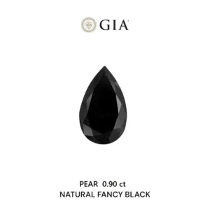 0.9 Carat Pear Fancy Black VVS2 Natural Diamond