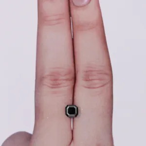 0.97 Carat Asscher Black Natural Diamond