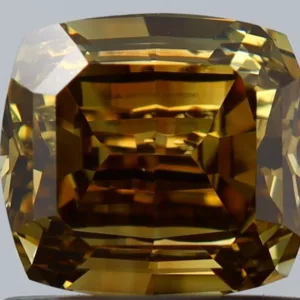 1 Carat Cushion Brilliant Fancy Dark Yellow SI2 Natural Diamond