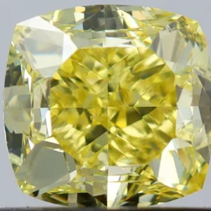 1 Carat Cushion Brilliant Fancy Intense Yellow SI1 Natural Diamond