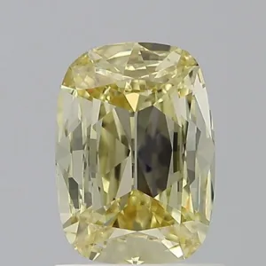 1 Carat Cushion Brilliant Fancy Yellow VVS1 Natural Diamond