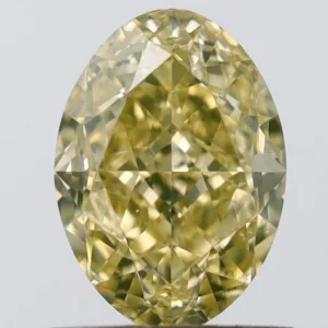 1 Carat Oval Fancy Intense Yellow VS2 Natural Diamond