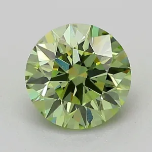 1 Carat Round Fancy Vivid Green VS1 Lab Diamond