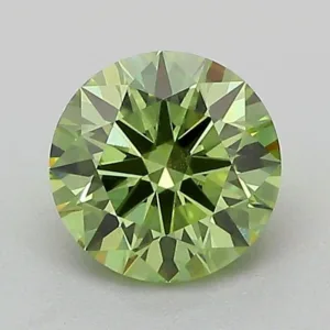 1 Carat Round Fancy Vivid Green VVS2 Lab Diamond