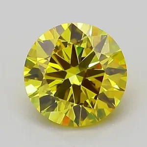 1.01 Carat Round Fancy Vivid Yellow VVS2 Lab Diamond