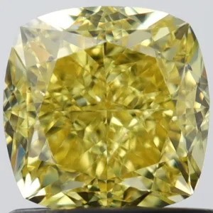 1.02 Carat Cushion Brilliant Fancy Vivid Yellow VS1 Natural Diamond