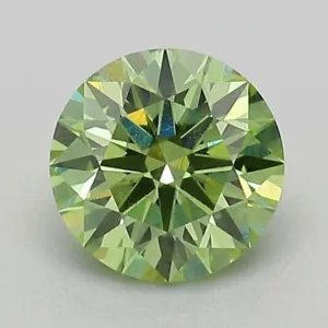 1.05 Carat Round Fancy Vivid Green VVS2 Lab Diamond