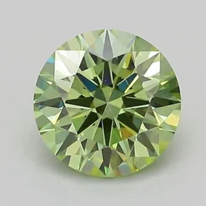 1.05 Carat Round Fancy Vivid Green VVS2 Lab Diamond