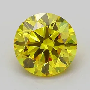 1.06 Carat Round Fancy Vivid Yellow VVS2 Lab Diamond