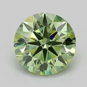 1.07 Carat Round Fancy Vivid Green VVS2 Lab Diamond