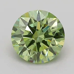 1.08 Carat Round Fancy Vivid Green VVS2 Lab Diamond