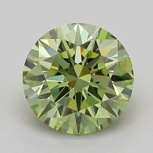 1.09 Carat Round Fancy Vivid Green VS2 Lab Diamond