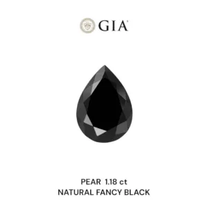 1.18 Carat Pear Fancy Black VVS2 Natural Diamond