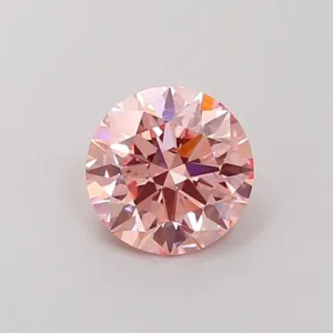 1.3 Carat Round Fancy Intense Pink VS2 Lab Diamond
