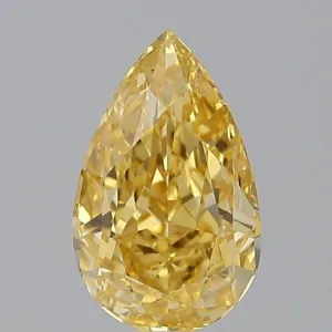1.31 Carat Pear Fancy Intense Orange Yellow SI1 Natural Diamond