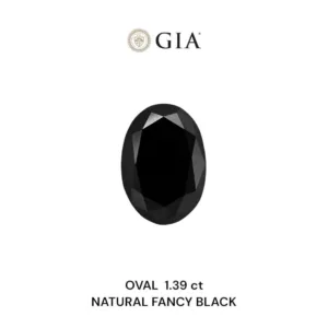 1.39 Carat Oval Fancy Black VVS2 Natural Diamond