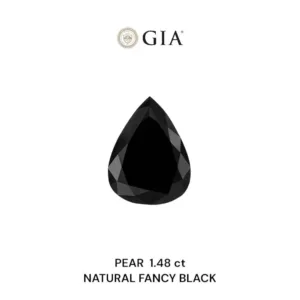 1.48 Carat Pear Fancy Black VVS2 Natural Diamond