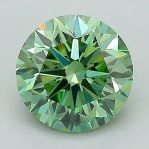 1.5 Carat Round Fancy Vivid Green VS1 Lab Diamond