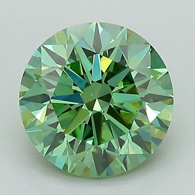 1.5 Carat Round Fancy Vivid Green VS2 Lab Diamond 1 1.5 Carat Round Fancy Vivid Green VS2 Lab Diamond