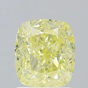 1.51 Carat Cushion Modified Fancy Yellow VS2 Natural Diamond
