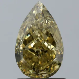 1.51 Carat Pear Fancy Dark Yellow VS1 Natural Diamond