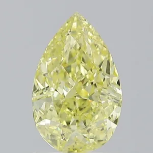 1.51 Carat Pear Fancy Intense Yellow SI2 Natural Diamond