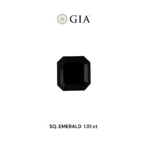 1.51 Carat Square Emerald Fancy Black VVS2 Natural Diamond