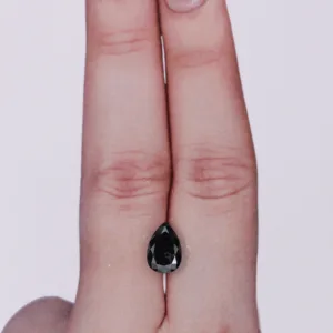 1.54 Carat Pear Black Natural Diamond