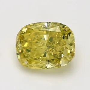 1.58 Carat Cushion Brilliant Yellow SI2 Natural Diamond