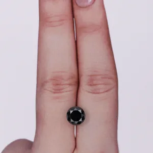 1.84 Carat Round Black Natural Diamond