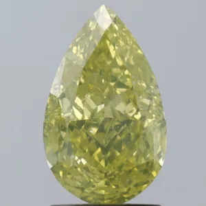 2 Carat Pear Fancy Yellow SI2 Natural Diamond