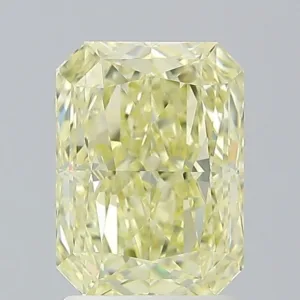 2.03 Carat Radiant Fancy Light Yellow VVS2 Natural Diamond