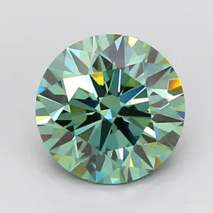 2.03 Carat Round Fancy Vivid Green VVS2 Lab Diamond