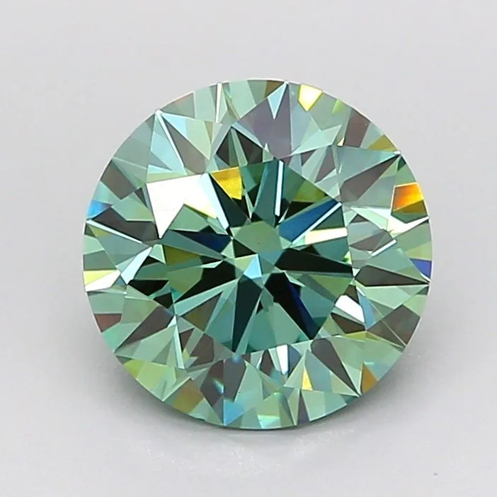 2.03 Carat Round Fancy Vivid Green VVS2 Lab Diamond 1 2.03 Carat Round Fancy Vivid Green VVS2 Lab Diamond
