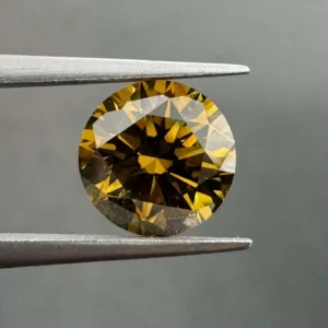 2.05 Carat Round Fancy Deep Yellow VVS2 Natural Diamond