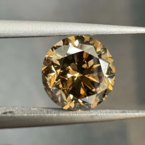 2.05 Carat Round Fancy Orange Brown Natural Diamond