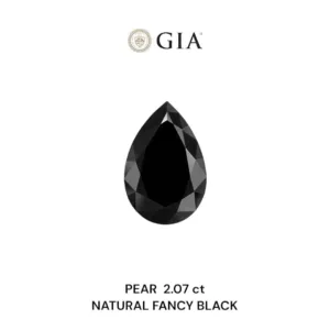 2.07 Carat Pear Fancy Black VVS2 Natural Diamond