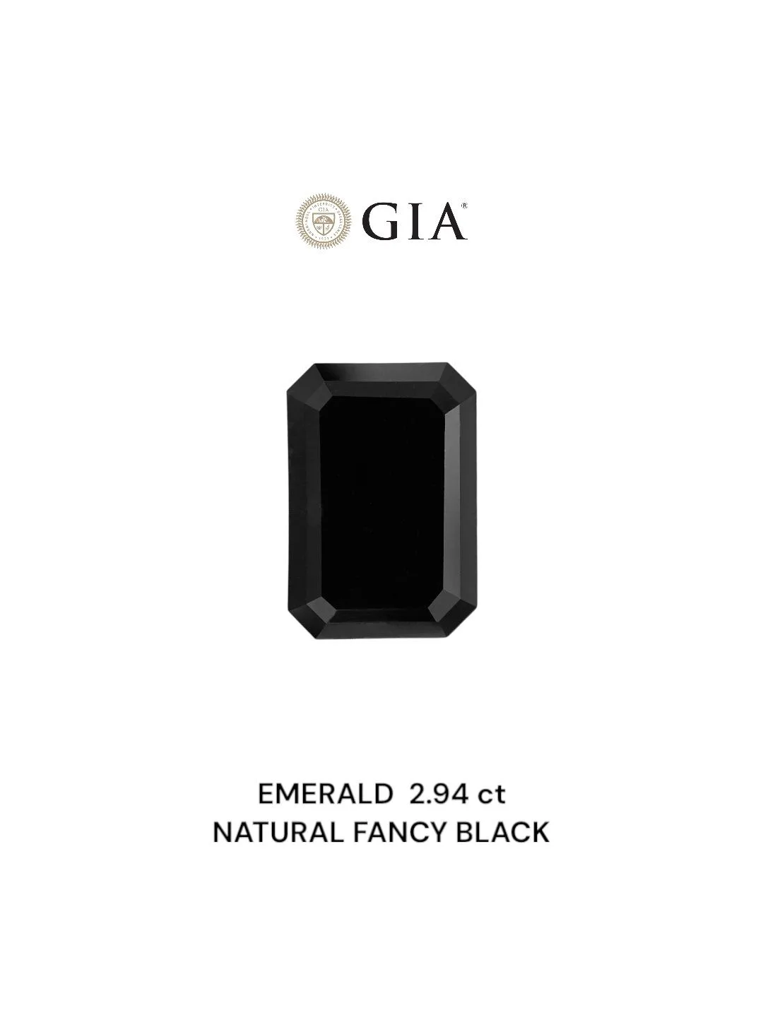 2.94 Carat Emerald Fancy Black VVS2 Natural Diamond 1 2.94 Carat Emerald Fancy Black VVS2 Natural Diamond
