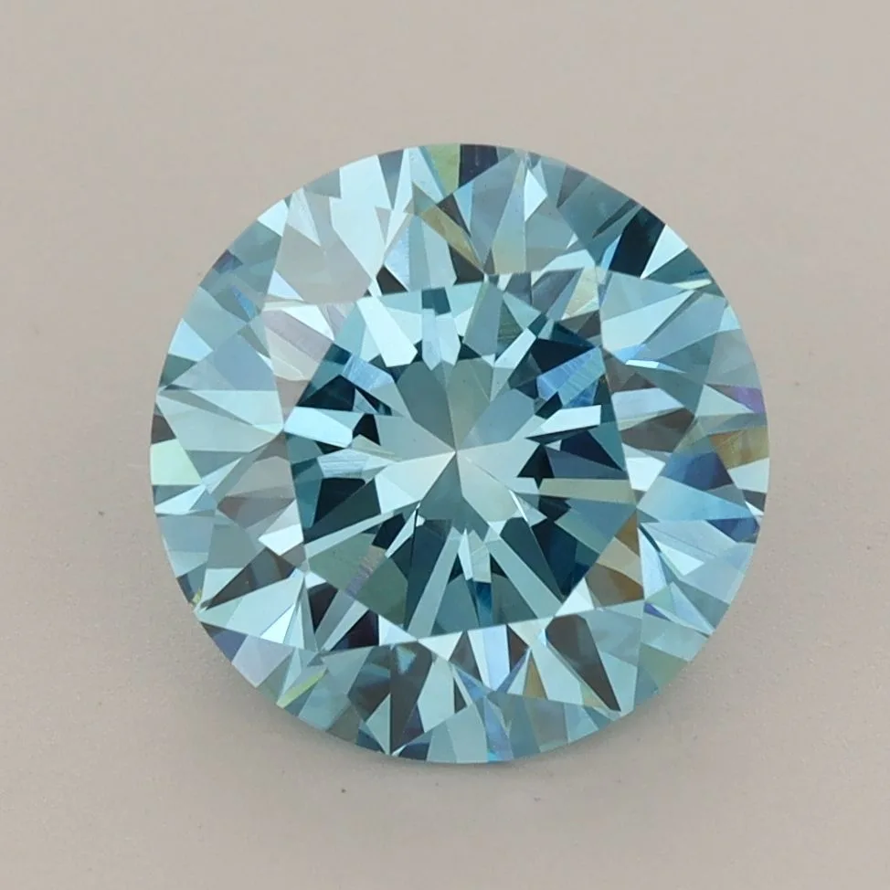 2.97 Carat Round Fancy Vivid Blue VVS2 Lab Diamond 1 2.97 Carat Round Fancy Vivid Blue VVS2 Lab Diamond