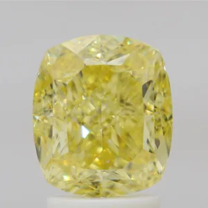 3.02 Carat Cushion Brilliant Fancy Intense Yellow VS1 Natural Diamond