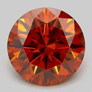 3.02 Carat Round Fancy Vivid Orange VVS2 Lab Diamond